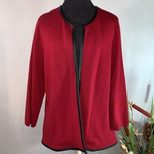 Chico`s Red Sandie Cardigan Sweater